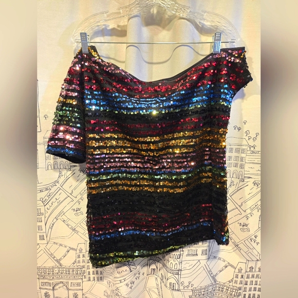 Unbranded Tops - NWOT Women's Sequin One Shoulder Top Size Large